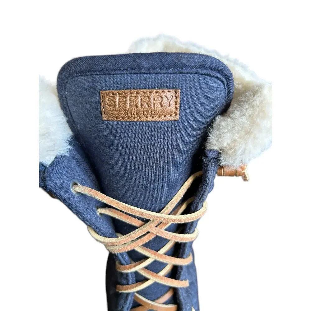 Sperry Fashion Saltwater Duck Boots Womens Size 6 Navy Quilted Waterproof